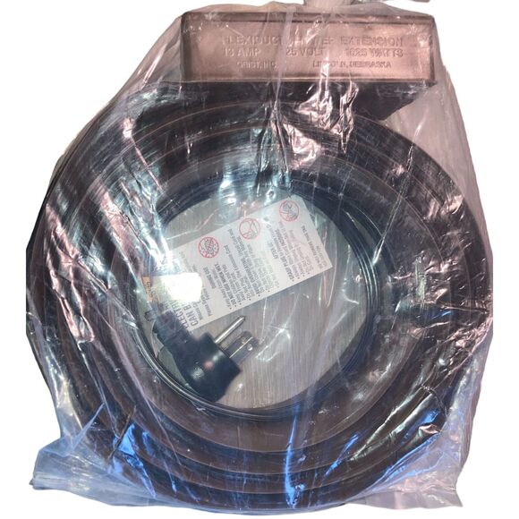 Flexiduct Lay-Flat AC Power Extension Cord 7 Foot Brown 12EF3 - Picture 2 of 4